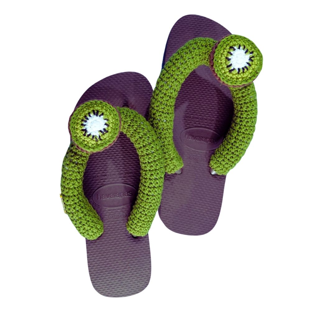 Peediama Kiwi Crochet Flip-Flops