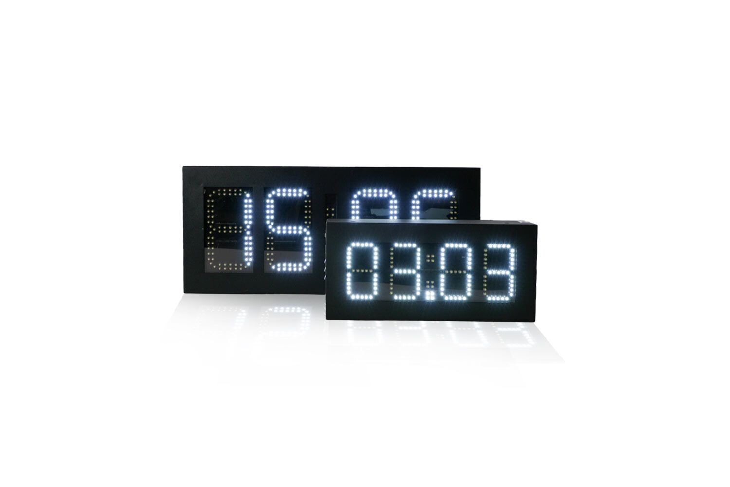 8" LED-Digital-Uhr mit Datum- u. Temperaturanzeige, einseitig
