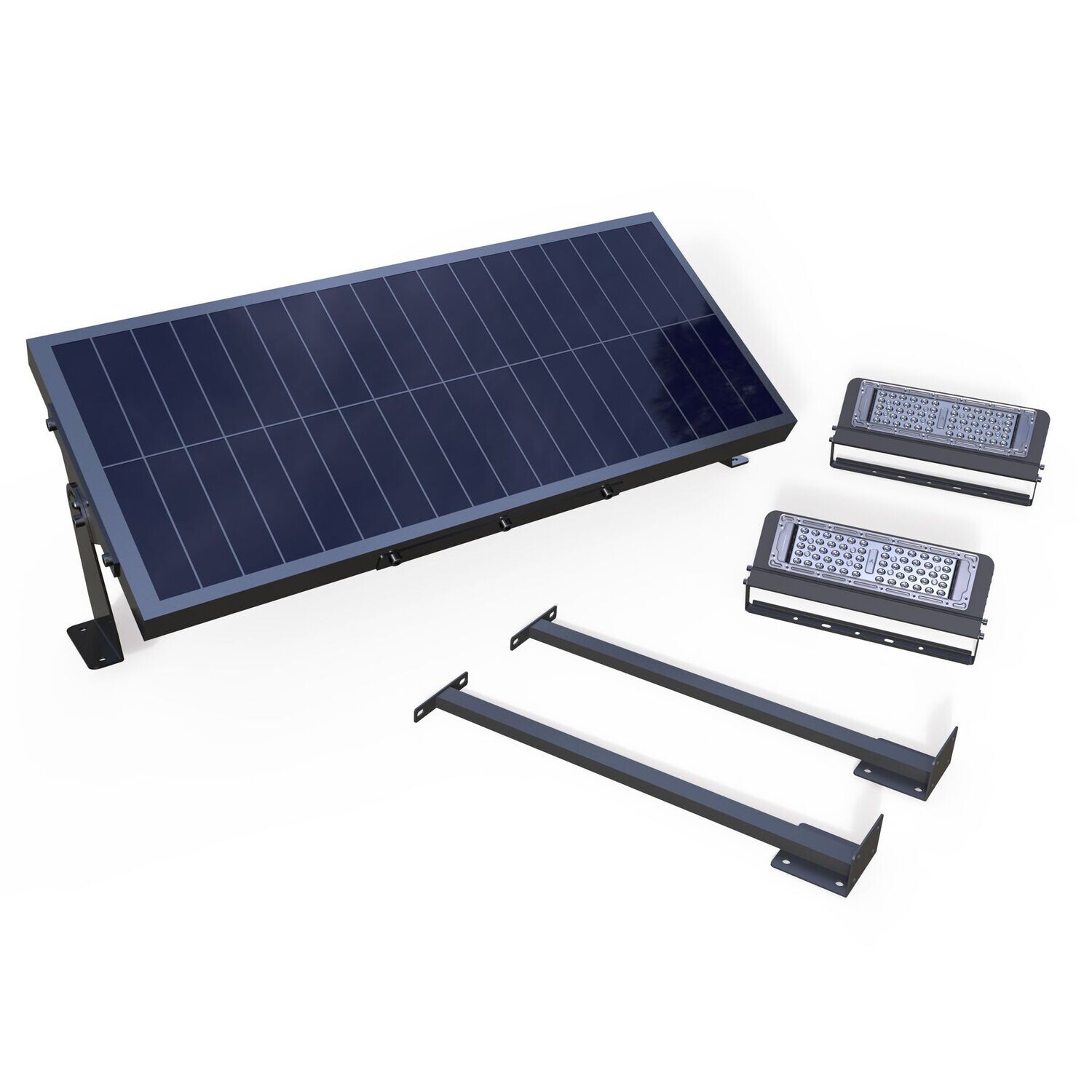 Werbepylon Solar, LED-Spotausleger 2/20, 40 Watt