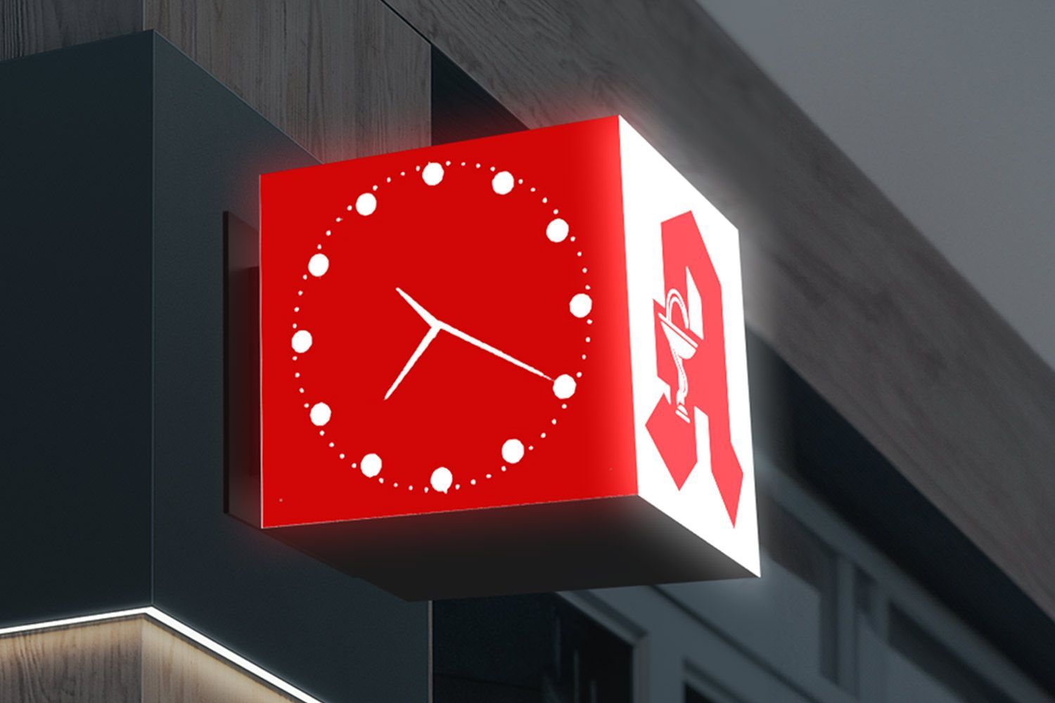 LED-Cube-Wallsign 750 x 750 x 750 mm