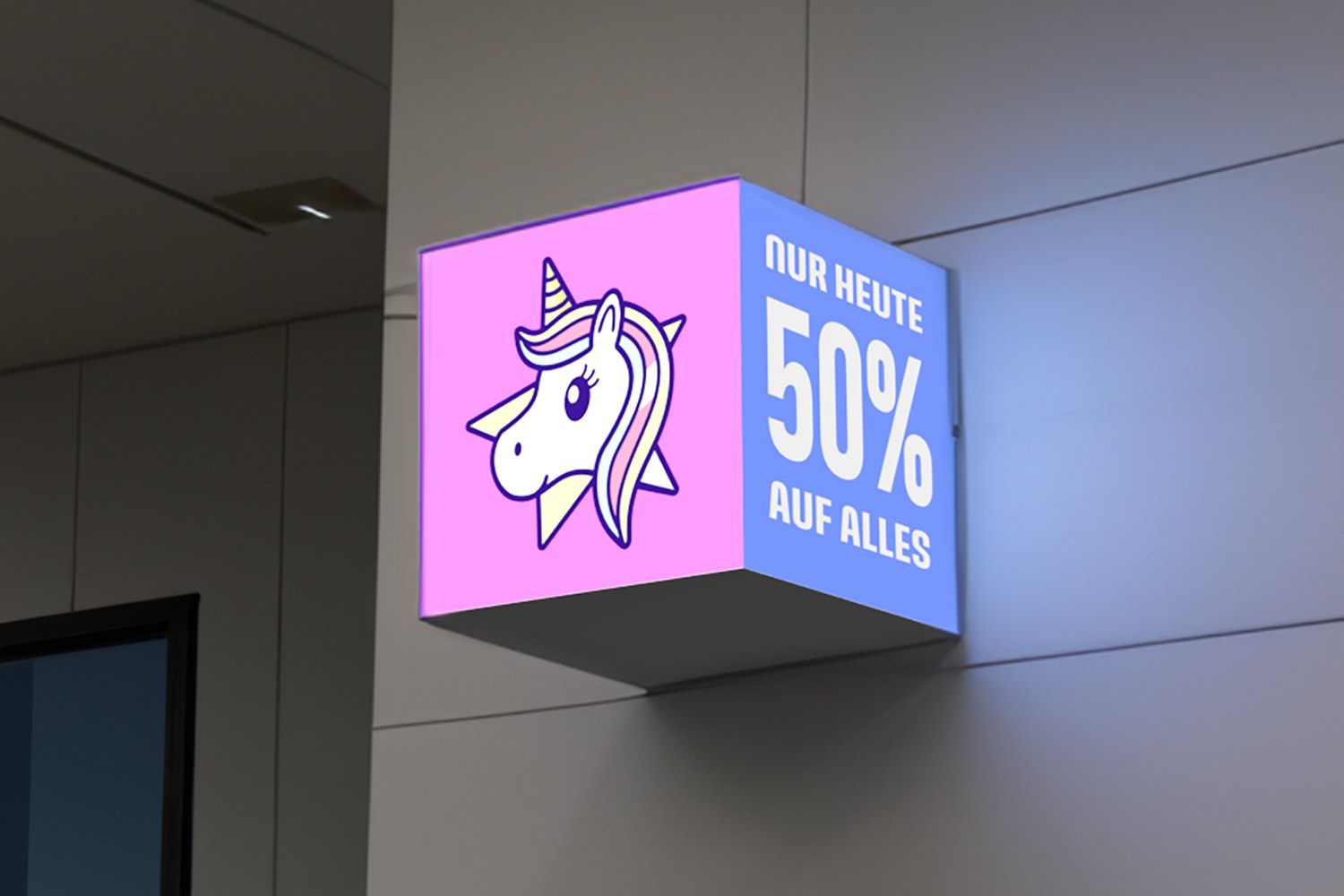 LED-Cube-Wallsign 500 x 500 x 500 mm