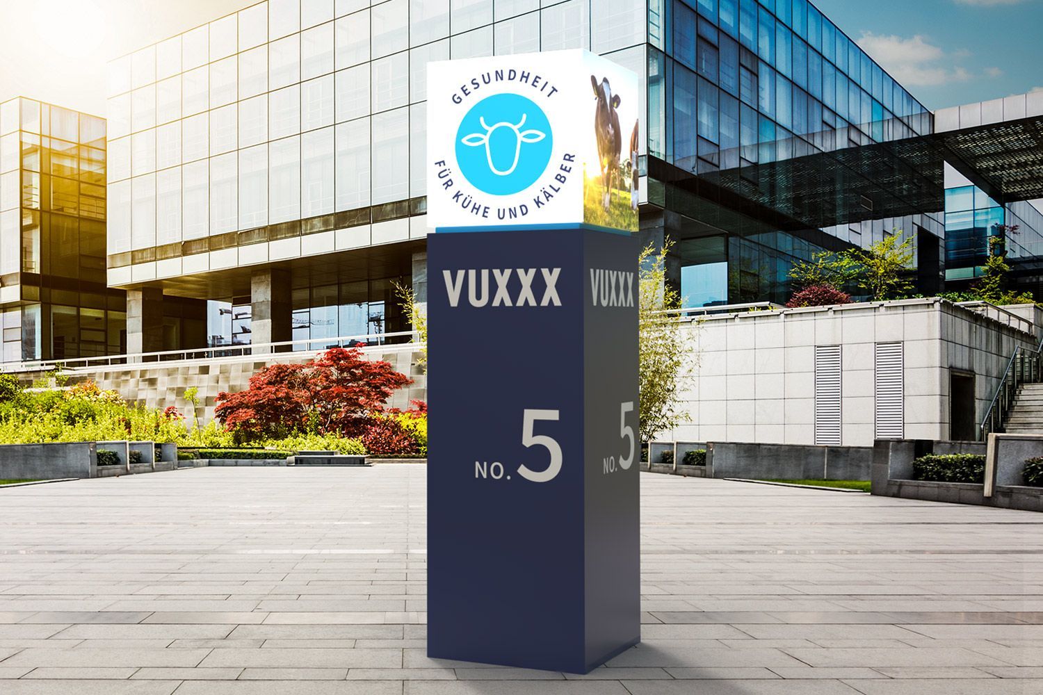 LED-Cube-Towersign, mit Cube 576, H=2350 mm