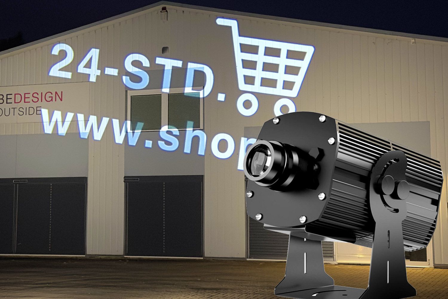 Werbeprojektor 600 Watt, 1 Gobo, statisch o. rotierend
