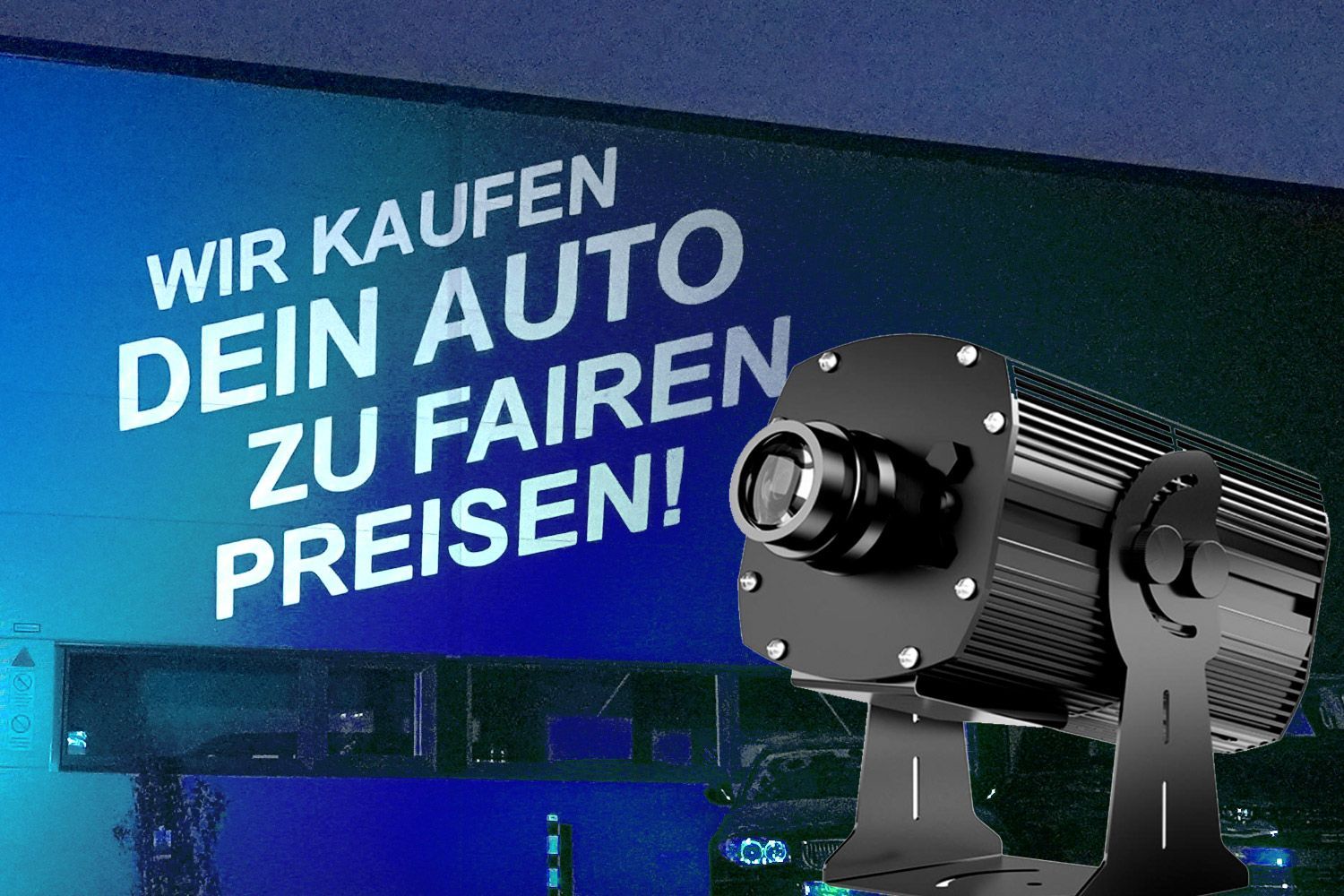 Werbeprojektor 600 Watt, 4 oder 7 Gobos, statisch