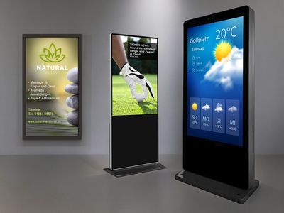 Werbepylone mit Monitoren | Digitale Displays für Innen- u. Außenbereich