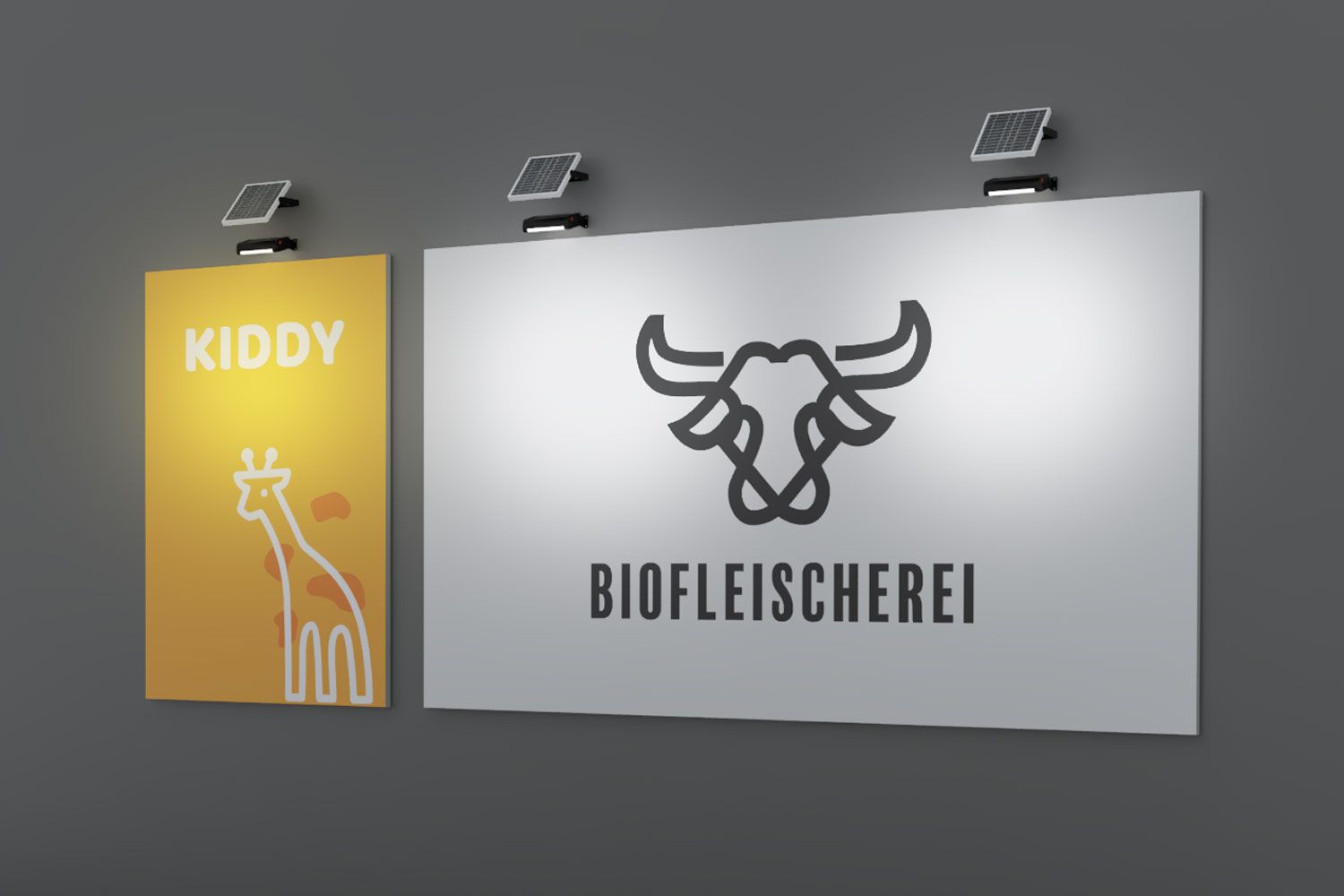 Solar-Signlight, LED-Spotausleger,  BxH = 100 x 185 cm
