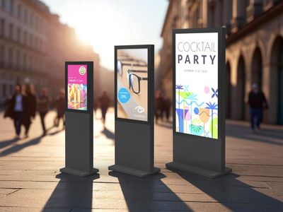 Digital-Signage-Stelen - SLIM Outdoor 32"- 86" schmale Bauweise