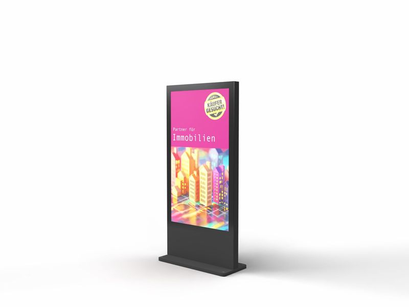 Digital-Signage-Stelen - SLIM Outdoor 75 Digital-Signage-Stelen - SLIM Outdoor 75"