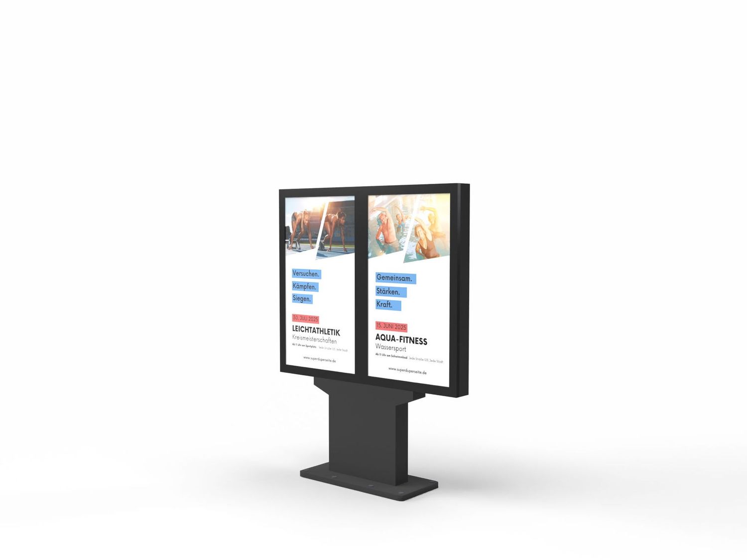 Digital-Signage-Stelen - SLIM ART 2er Display Outdoor 55"
