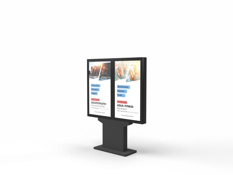 Digital signage steles - SLIM ART 2-screen outdoor display 55"