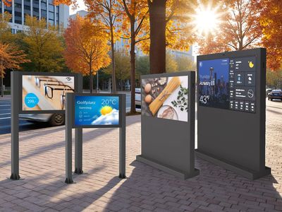 Digital signage steles outdoor 32"–75" landscape