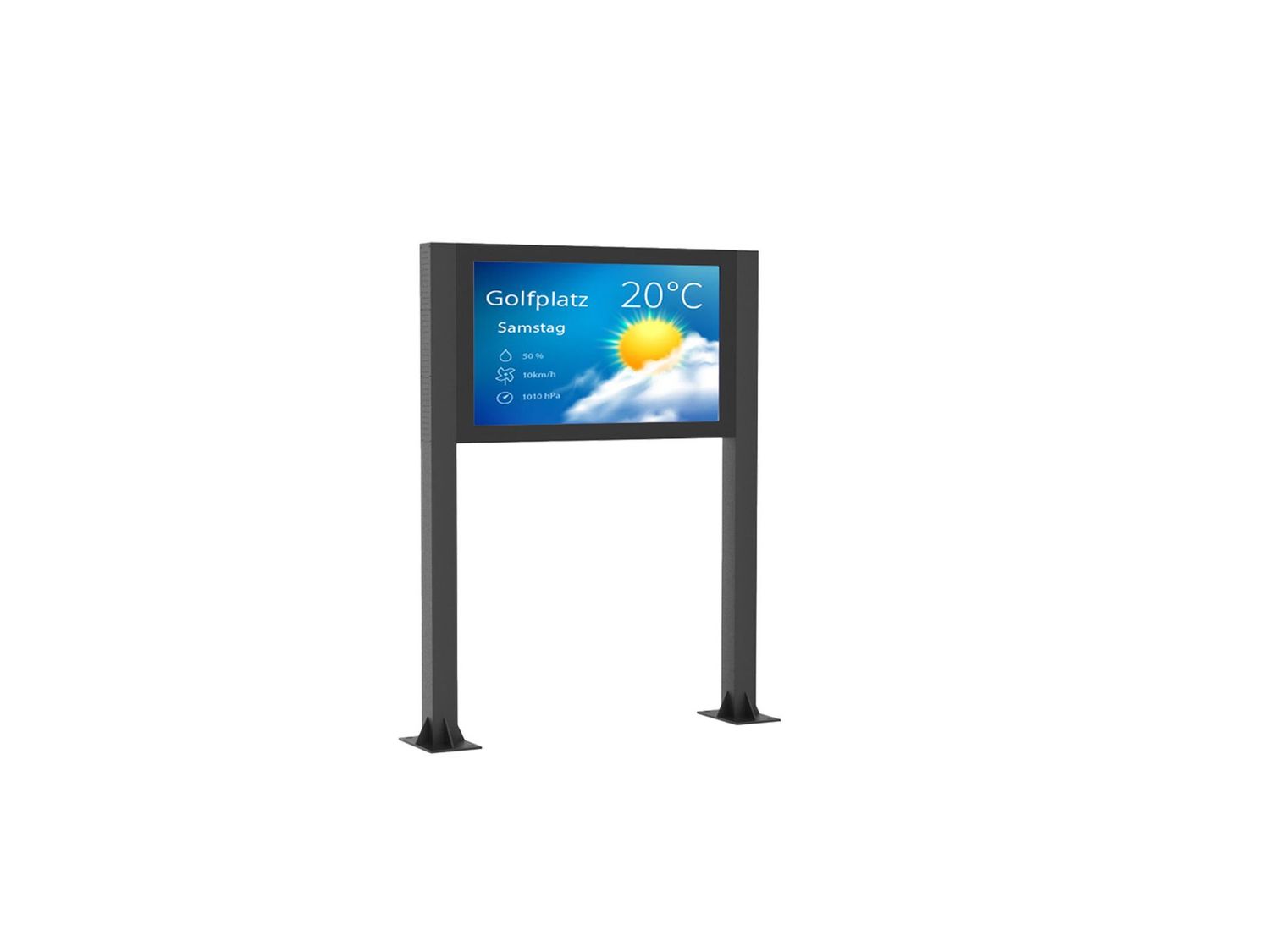 Digital-Signage-Outdoor-Stele, SLIM-Landscape-Monitor, 49"