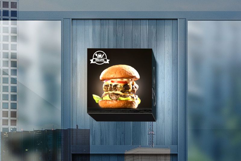 LED-Cube-Wallsign 384x 384 x 384 mm LED-Cube-Wallsign 384 x 384 x 384 mm