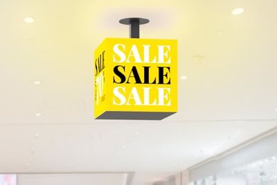 LED Cube Ceilingsign 27"