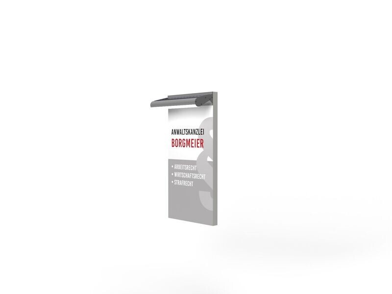 Solar-Signlight, LED-Lichtleiste mit Werbeschild, BxH = 30 x 60 cm Solar-Signlight, LED-Spotausleger, BxH = 30 x 60 cm