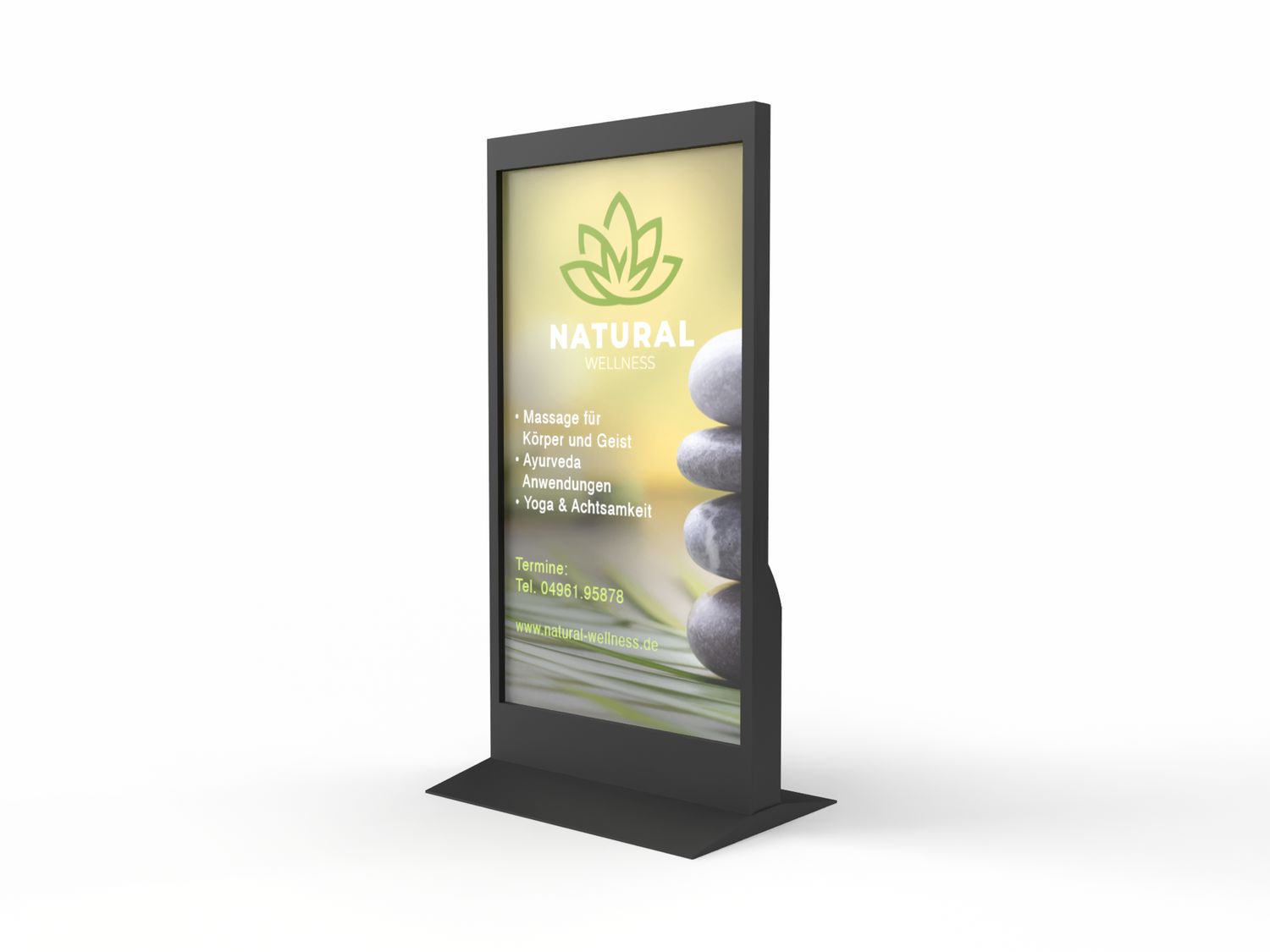 Digital Signage Indoor-Stele, Monitor 75"