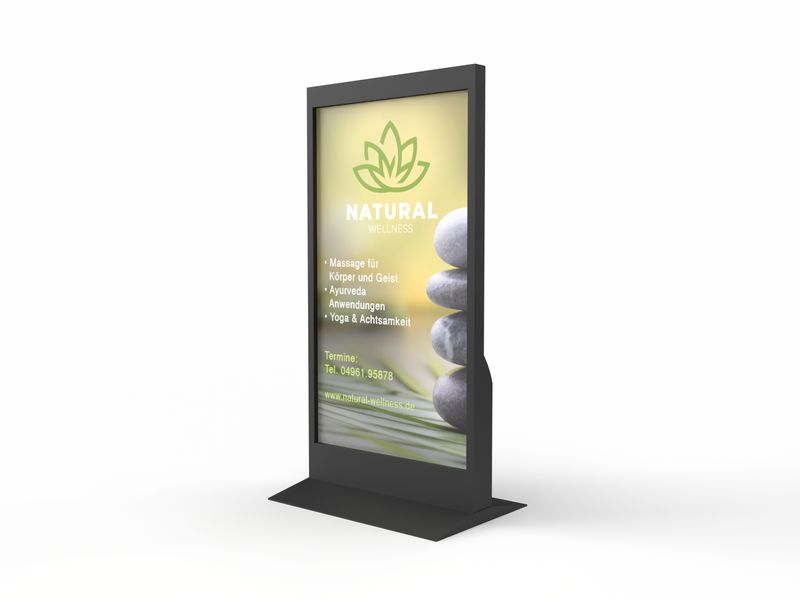 Digital Signage Indoor-Stele, Monitor 75"
