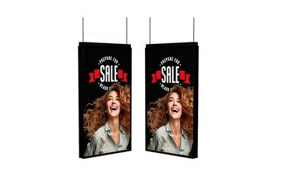 Digital Signage – Doppelmonitore für Schaufenster u. Verkaufsraum (3000/700 cd/m²) 49"