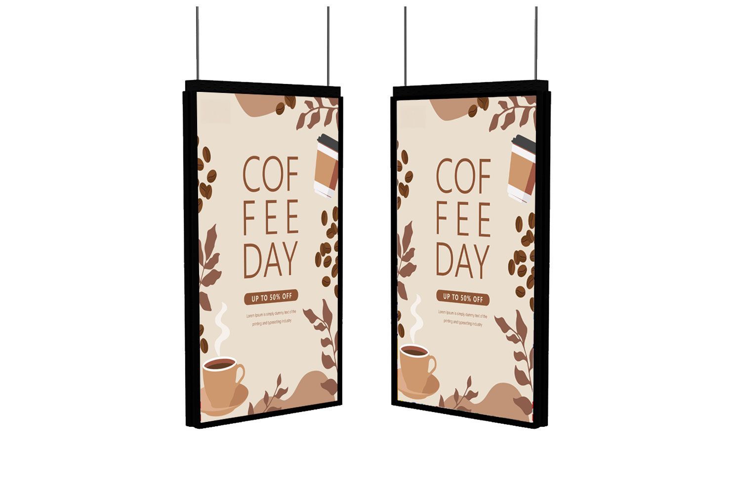 Digital Signage – Doppelmonitore für Schaufenster u. Verkaufsraum (3000/700 cd/m²) 55"