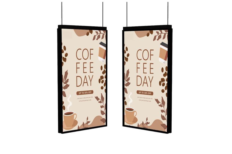 Digital Signage – Doppelmonitore für Schaufenster u. Verkaufsraum (3000/700 cd/m²) 55"