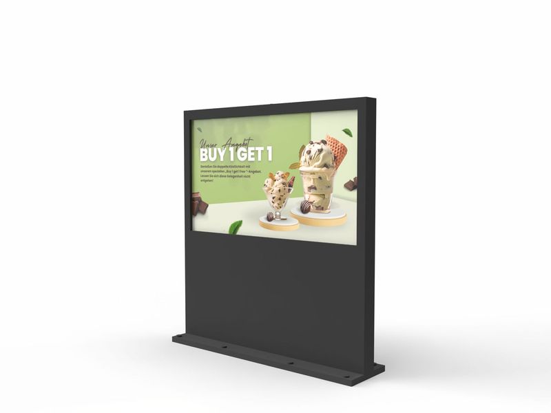 Digital signage outdoor column, landscape monitor, 86”