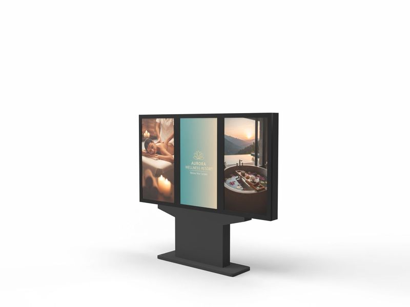 Digital-Signage-Stelen - SLIM ART 3er Display Outdoor 49"