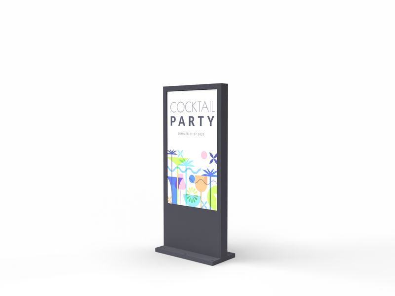 Digital Signage Outdoor-Stele, Monitor 65 Digital Signage Outdoor-Stele, Monitor 65"