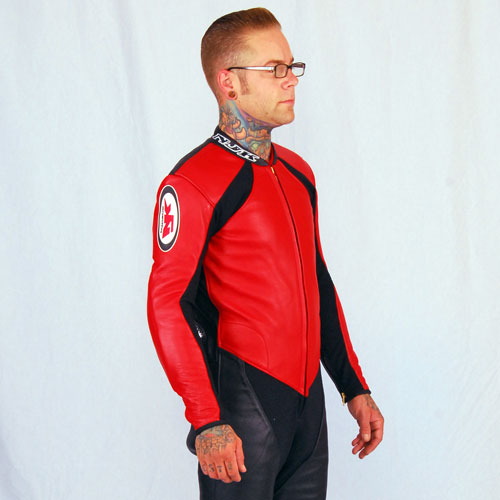 Red NJK Race Ready Leathers