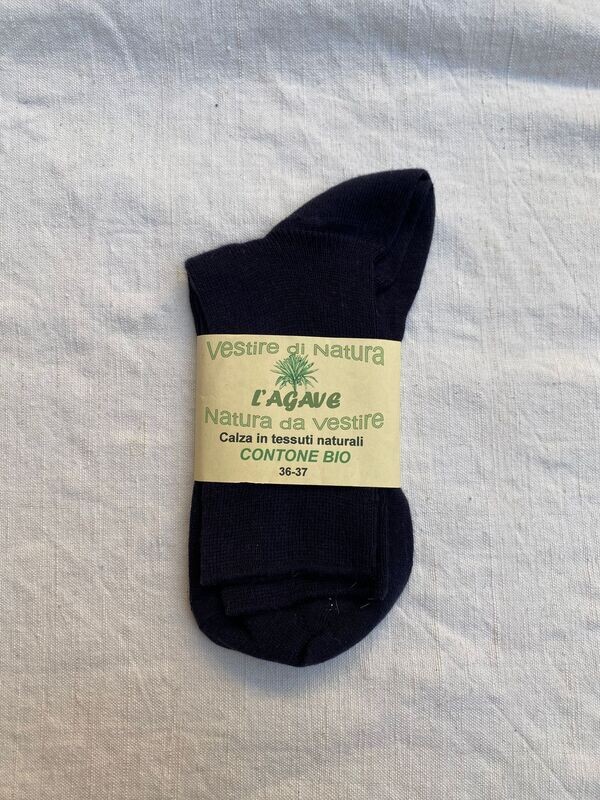 Calza  adulto - cotone biologico - colore blu notte - corta (calzino)