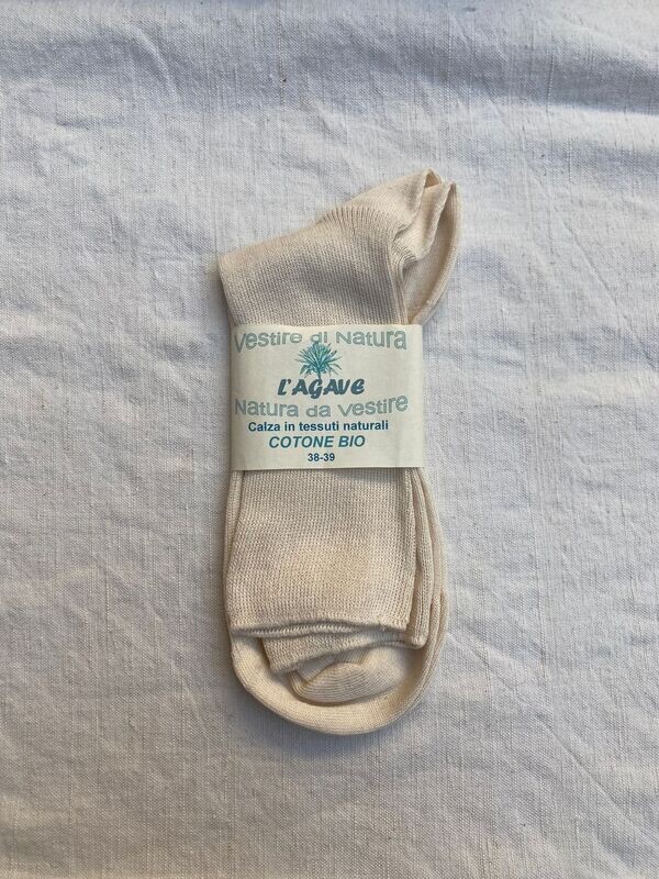 Calza  adulto - cotone biologico - colore naturale - corta (calzino)