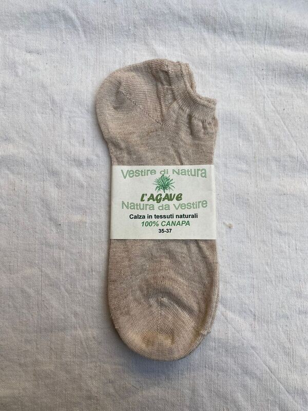 Calza adulto - 100% canapa - colore naturale grezzo - scarpina