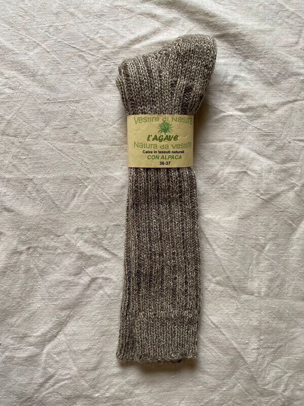 Calza  adulto - lana di alpaca "pesante" - colore naturale - lunga (calzettone)