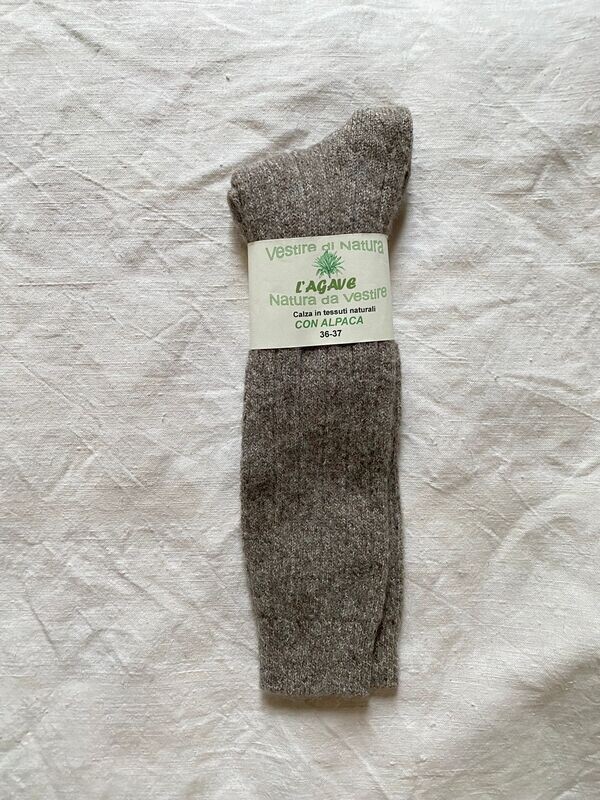 Calza  adulto - lana di alpaca "media pesantezza" - colore naturale - lunga (calzettone)