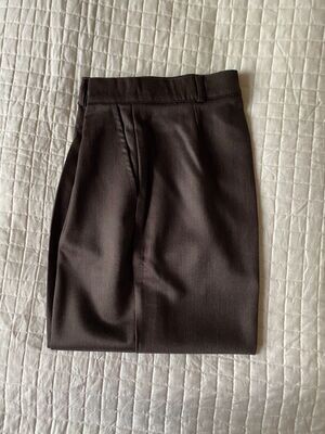 Pantalone modello classico con pence - 100% lana merinos - colore caffè