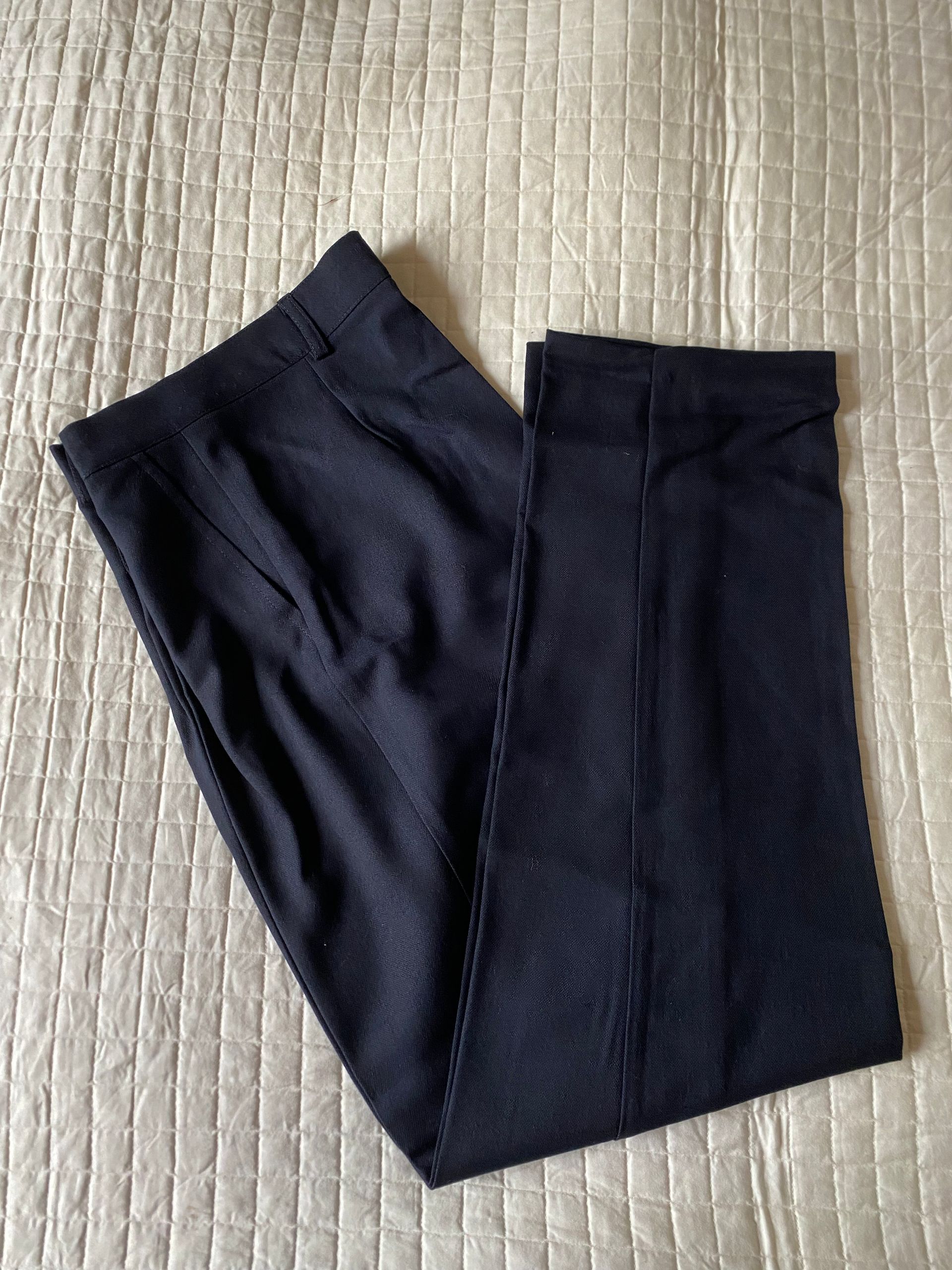 Pantalone modello classico con pence - 100% lana merinos - colore blu