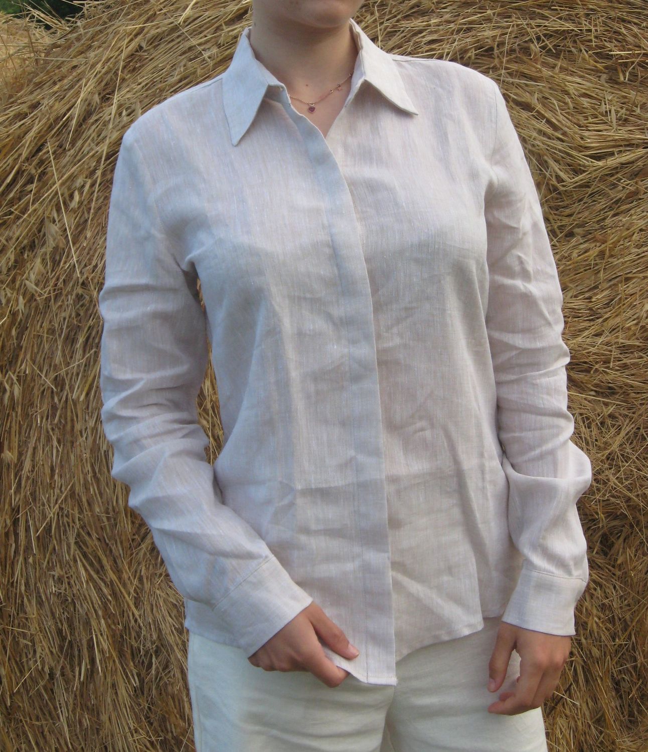 Camicia "Svizzera" - crema naturale - canapa