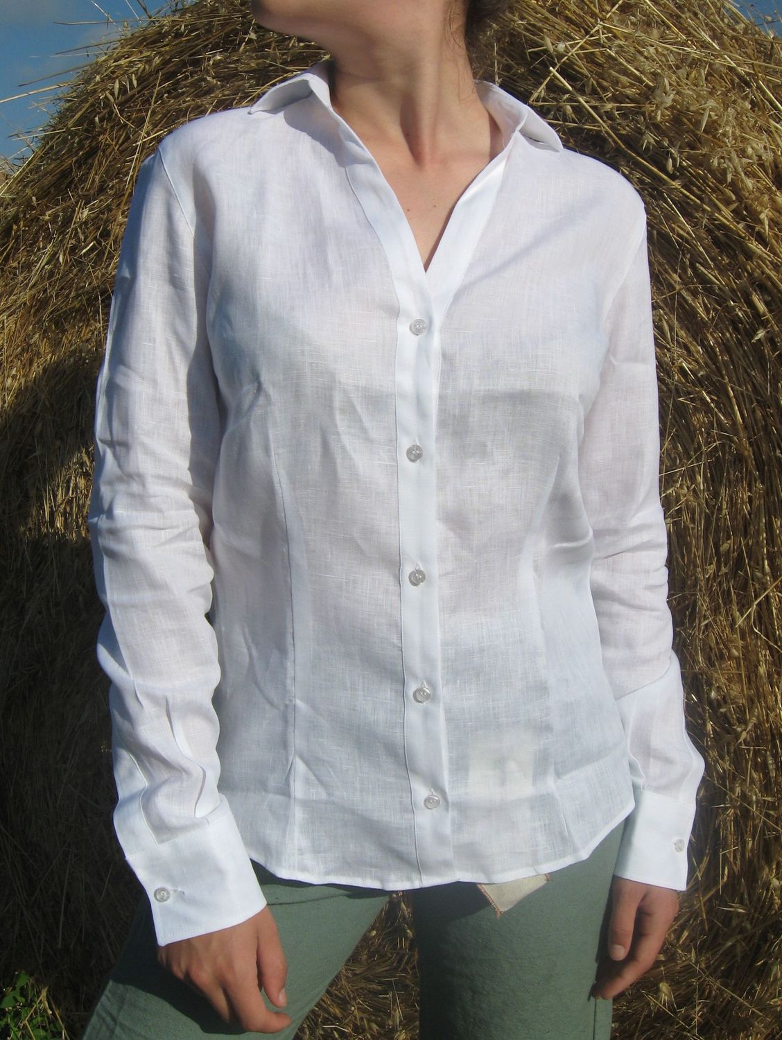 Camicia "Francia" - bianca - lino