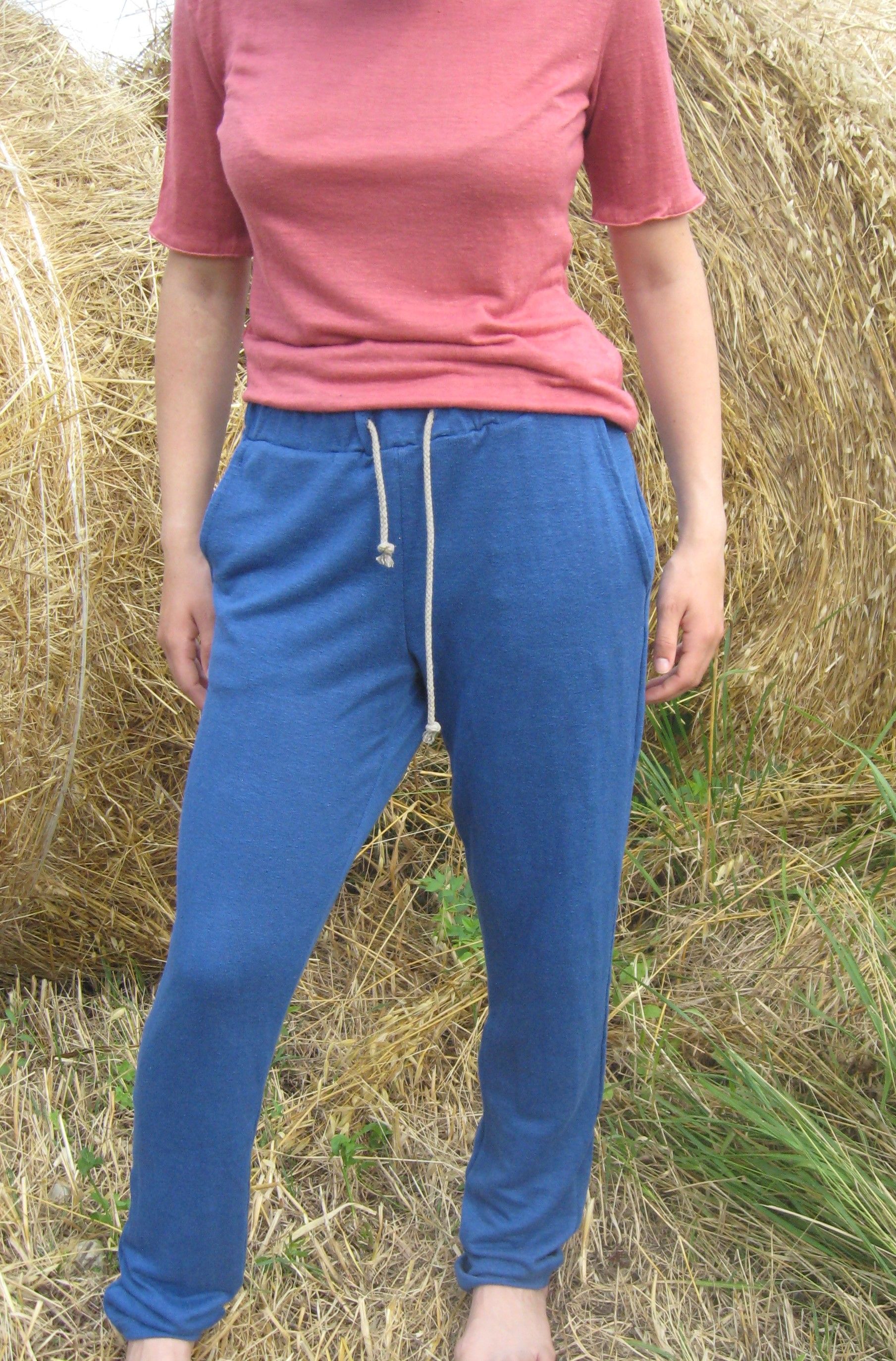 Tuta - canapa - colore cioccolato e blu marine