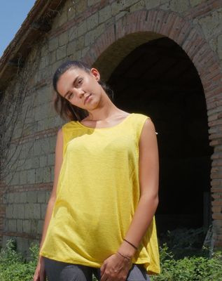 Canotta "Geranio" - giallo - canapa