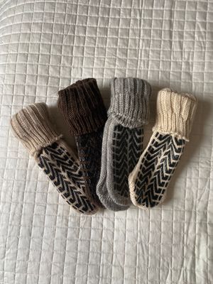 Calza adulto - in lana vergine - mix 4 colori - antiscivolo
