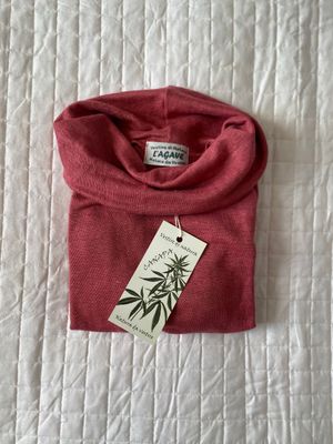 Maglietta " Tulipano " - manica lunga - corallo - 100% canapa