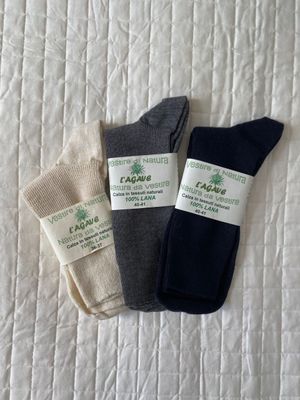 Calza adulto - lana vergine - mix 3 colori - corta (calzino)