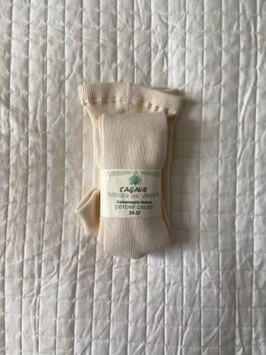 Calzamaglia adulto - cotone biologico - colore bianco - senza piede