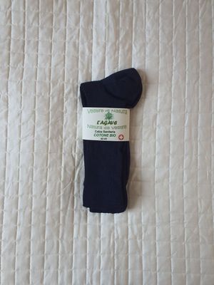 Calza adulto - Cotone biologico - colore blu - corta (calzino) - Sanitaria