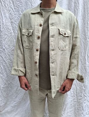 Giacca Sahariana - 100% lino - colore sabbia