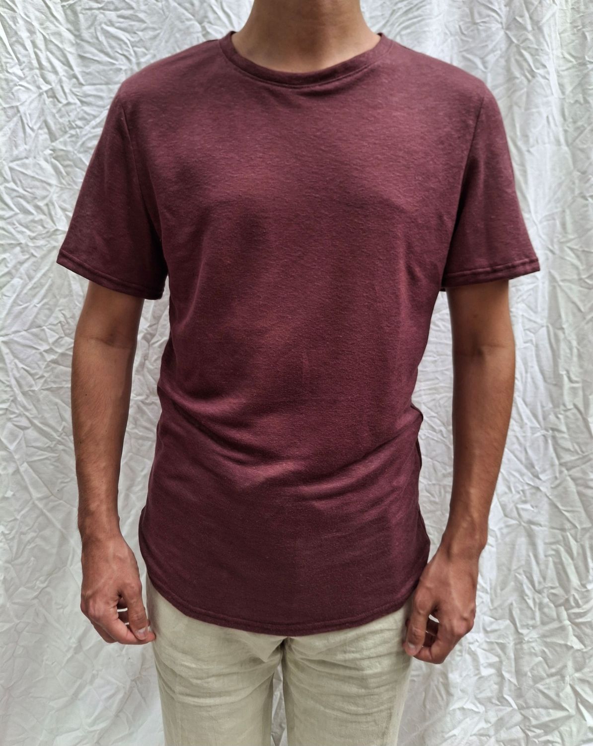 Maglietta "Oslo"  - manica corta - cioccolato - canapa