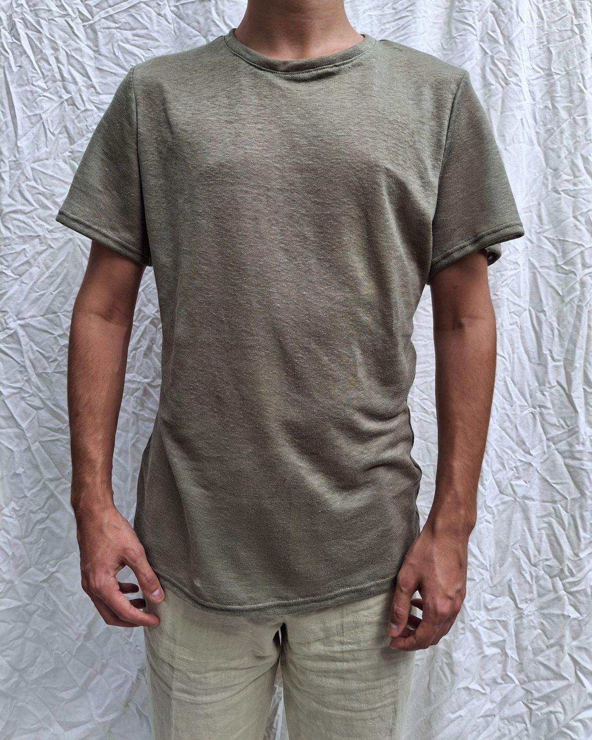 Maglietta "Oslo"  - manica corta - salvia - canapa