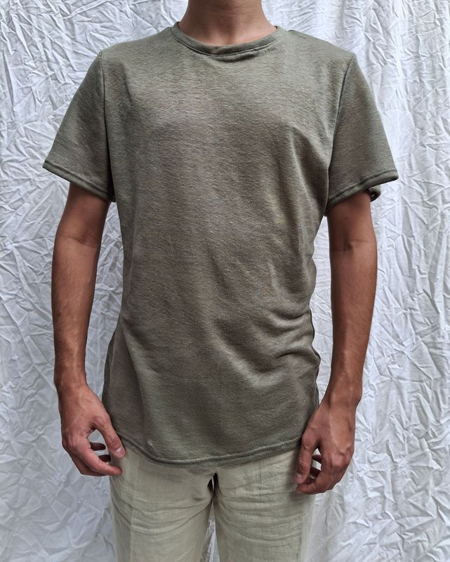 Maglietta "Oslo"  - manica corta - salvia - canapa