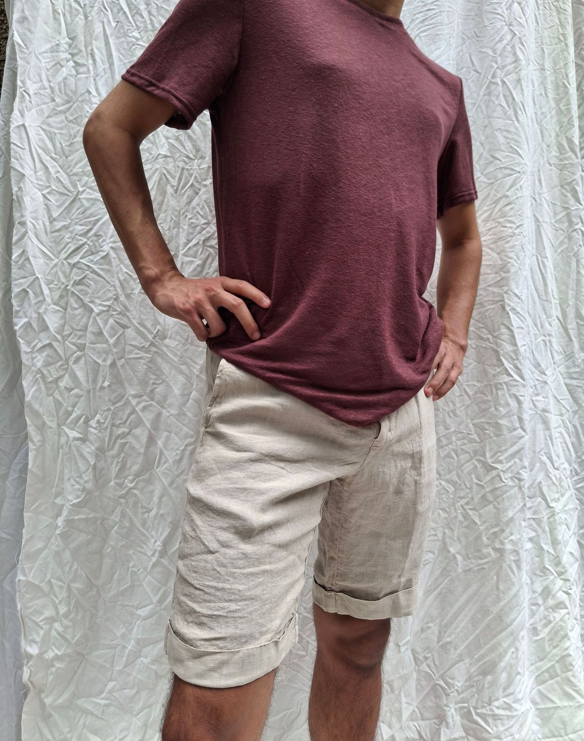 Bermuda uomo - 100% lino - colore Sabbia