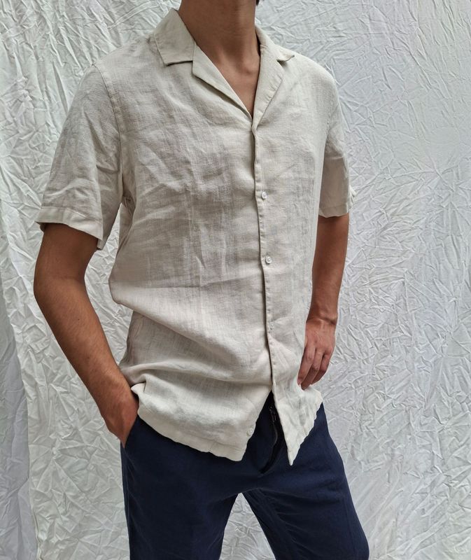 Camicia "Grecia" - 100% lino - colore Sabbia